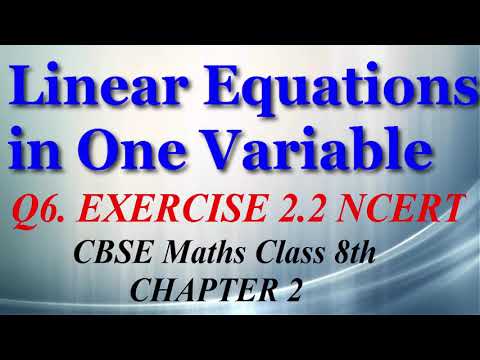 Linear Equations in One Variable - Maths Class 8th - Ex 2.2 - Question 6 - Chapter 2 - NCERT - CBSE