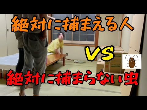 【観覧注意】虫嫌いの男の部屋にゴキブリがでた時の反応が面白すぎたwww