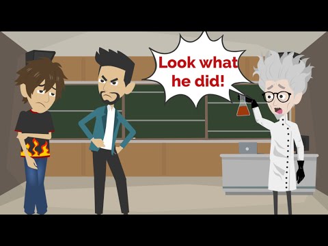 Sam had a CHEMISTRY test, and he did this... | English story | Basic English communication