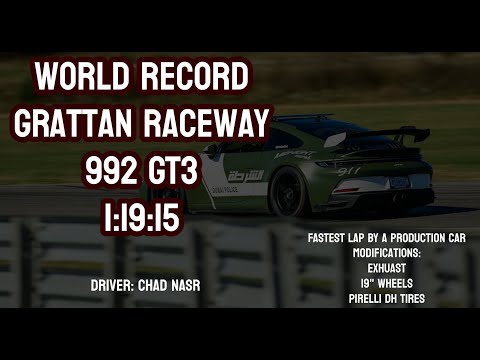 Fastest Lap at Grattan Raceway 1:19:15 Porsche 992 GT3