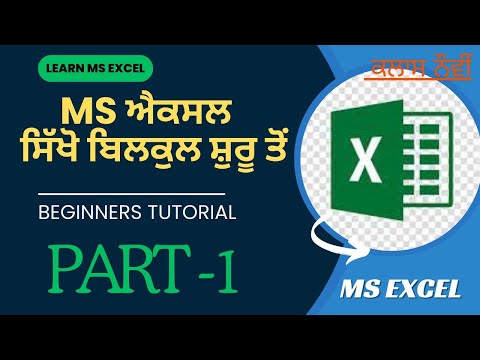 Excel Tutorial for Beginners Part 1 | ਐਮਐਸ ਐਕਸਲ ਲੈਵਲ 0 ਤੋਂ #msexcel