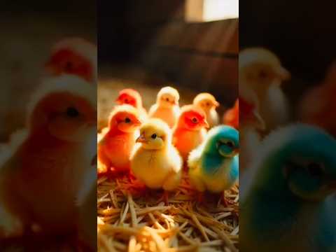 Wow cute colorful chicks evening chirping - Cutie chicken chicks #birds #wildlife #trending