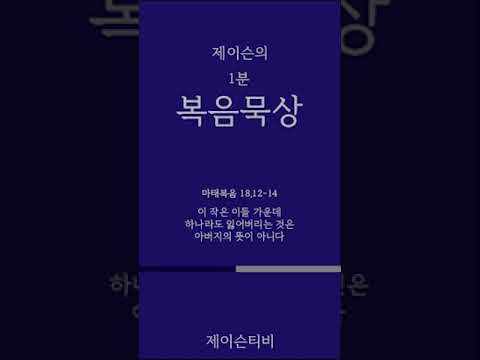 [가톨릭 1분 복음묵상]  이 작은 이들 가운데 하나라도 잃어버리는 것은 아버지의 뜻이 아니다. 마태복음 18,12-14