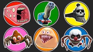 Spin Wheel Train Eater, Thomas Lipan, Kereta Hantu, Poop Eater, Pou, Clown Eater