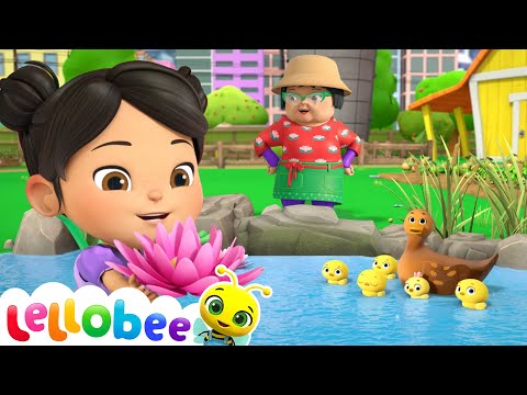 Pond Clean-Up Adventure! Ella, Mei & Rishi to the Rescue! | 🍯 Lellobee Kids Songs & Cartoons!