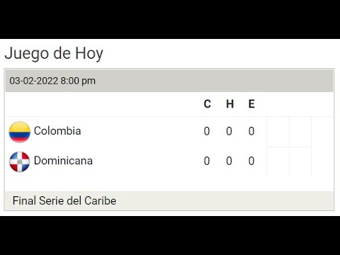 JUEGO DE HOY DOMINICANA VS COLOMBIA, Final Serie del Caribe