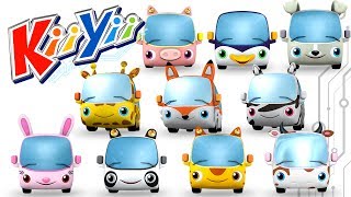 Ten Little Buses | Nursery Rhymes | By KiiYii! | ABCs and 123s