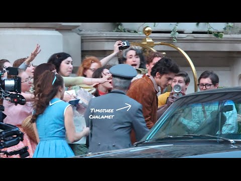 Timothée Chalamet Films "A Complete Unknown" in NYC