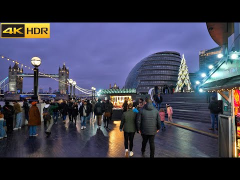 🎅🏼 Christmas by the River 2024: Tower Bridge, Spitalfields & Leadenhall Market Festive Walk [4K HDR]