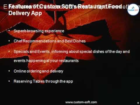 Restaurant Application Development bby CustomSoft