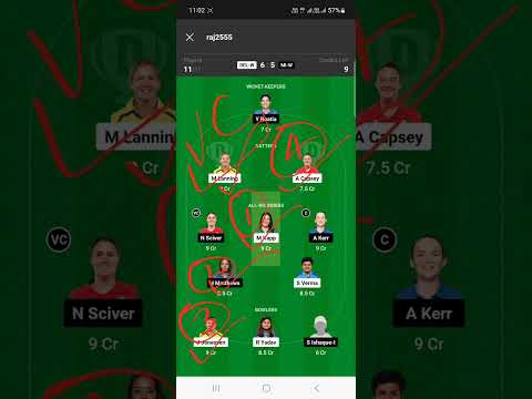 DEL-W vs MI-W Dream11|DEL-W vs MI-W Dream11 Prediction|DEL-W vs MI-W Dream11 Team #shorts