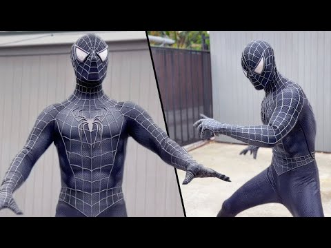 SPIDER-MAN Black Suit Movie Costume! - Perfect Replica Symbiote Venom Tobey Maguire