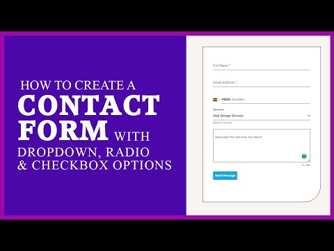 How to create a Contact Form with Dropdown, radio and checkbox options for free.