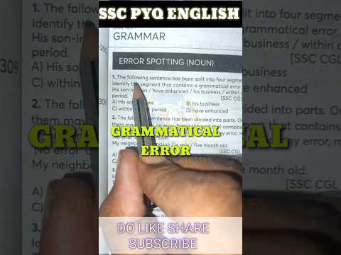 Grammatical errors ssc cgl pyq#sscpyq #englishgrammar