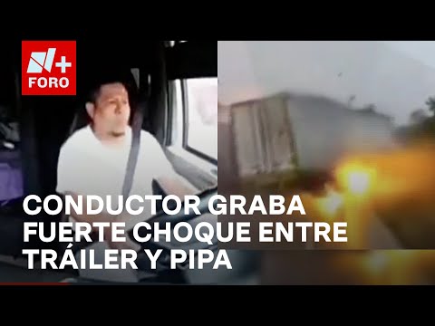 Choque frontal entre una pipa de combustible y un tráiler en Campeche - A Las Tres