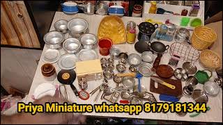 #priyaminiature Cooking in mini kitchen set ||  tiny kitchen set video || new mini kitchen set