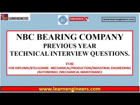 NBC BEARING COMPANY PREVIOUS YEAR MECHANICAL INTERVIEW QUESTIONS || ENGINEERING || INTERVIEW ||