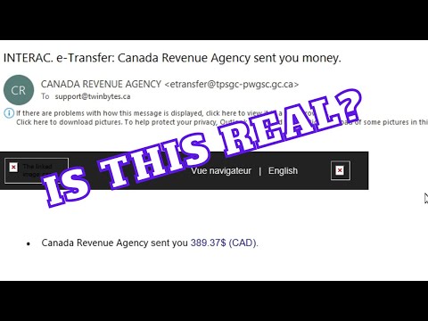 e-Transfer: Canada Revenue Agency sent you money