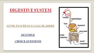 LIVER // PANCREAS // GALL BLADDER // DIGESTIVE SYSTEM MCQ PART III // PHARMACIST // RAILWAY //