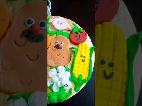 DIY Clay Vegetables#shorts #newyearcard #art#youtubeshorts