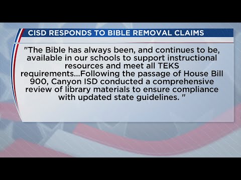 Canyon ISD responds to bible removal claims