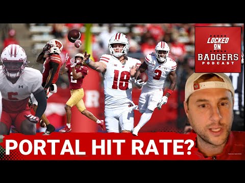 What is the hit rate of portal commits for the Wisconsin Badgers football team and Luke Fickell?