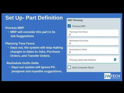 Epicor MRP: Advanced Settings for Effective Part Control