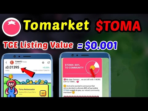 Tomarket 🍅 TGE , Total Supply ｜ Tomarket 🍅 $TOMA Token distribution ｜ Tomarket 🍅 Airdrop value