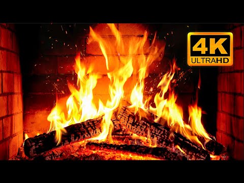 🔥 Fireplace 4K UHD! Christmas Fireplace with Crackling Fire Sounds. Fireplace Ambience