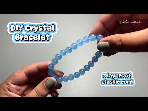 DIY Crystal Bracelet • 3 Layers of Elastic String • DIY Tutorial