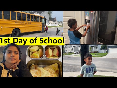 1st Day🇺🇸School ஆரம்பிச்சுட்டாங்க ~ Breakfast Lunch & Dinner Preparations DIML ~Family Traveler VLOG