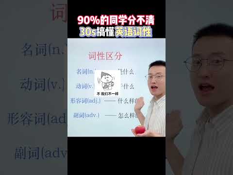 542 30秒帮你搞懂英语词性~ #零基础学英语  #每日英语