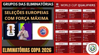 Conheça os GRUPOS DAS ELIMINATÓRIAS EUROPEIAS PARA A COPA DO MUNDO 2026