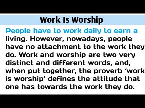 English Reading Practice || English Reading//  Learn To Read // Work Is Worship