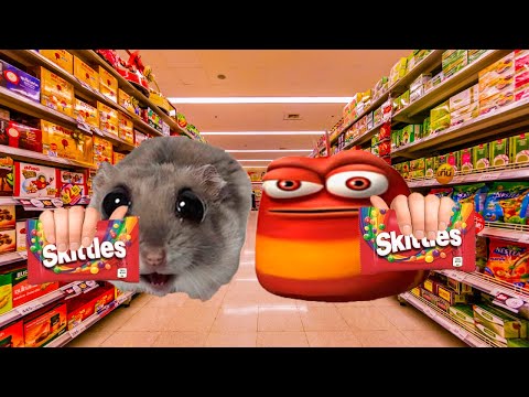 Skittles meme Sad Hamster vs oi oi oi red larva