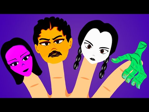 Finger Family Wednesday Addams and more Kids Songs about Halloween Heroes