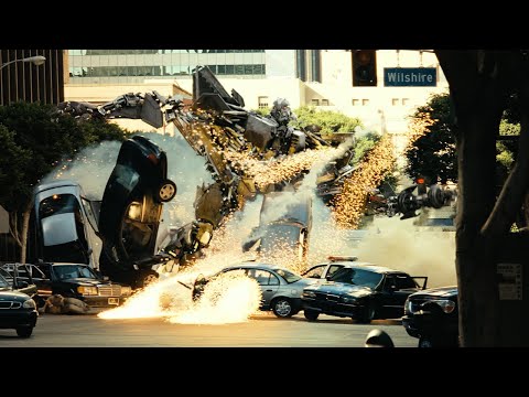 스타스크림 vs 아이언하이드&라쳇 전투 장면 | 트랜스포머 (Transformers, 2007) [4K]