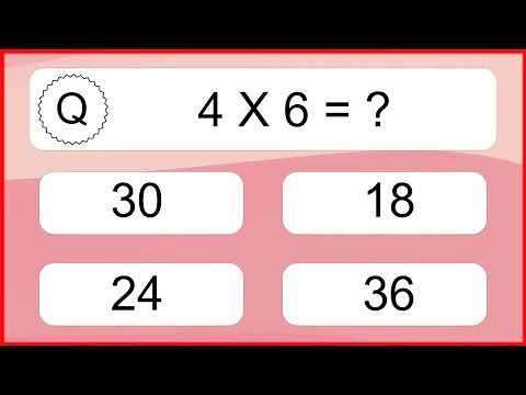 20 Multiplication Quiz Exercises for Kids