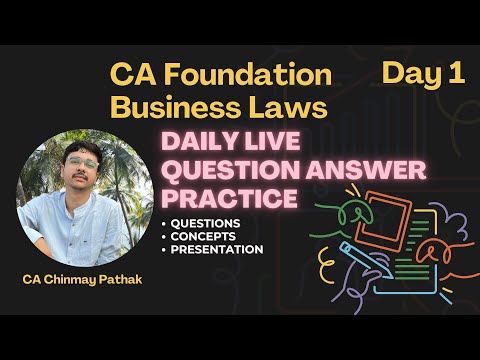 Day 1 - Daily Question Practice Business Laws CA Foundation June/Dec-24 #cafoundation #businesslaws