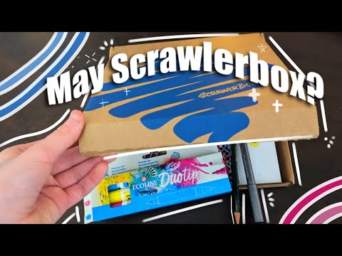 Unboxing ScrawlerBox! || bright colors & watercolors? 🌈🌺