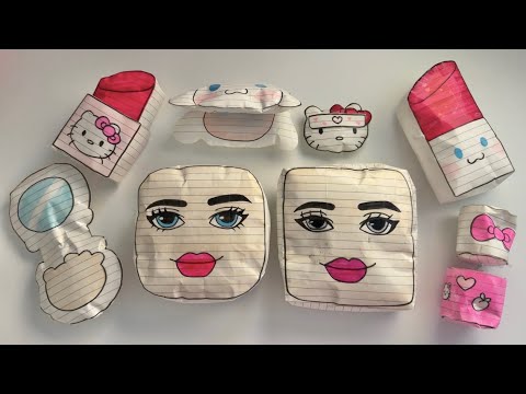 [☁️Paper diy☁️] Roblox Baddies Skincare Makeup Squishy✨ Satisfying ASMR | Sanrio💗