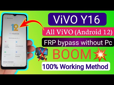 All ViVO Android 12 FRP Bypass Without PC |100% Working New Method |Vivo Y16 frp