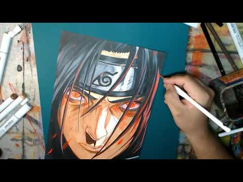 How to Draw Itachi Uchiha with Mixed Media