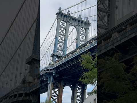 View of the Brooklyn Bridge and the Manhattan Bridge from DUMBO in Brooklyn, NYC! #nyc #travel