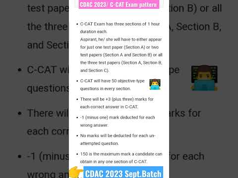 CDAC/CCAT Exam Pattern 2023