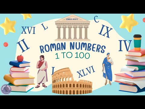 1 to 100 in Roman Numerals | Counting from 1 to 100 for Kids | Roman Numbers I to C | Kinder Roots