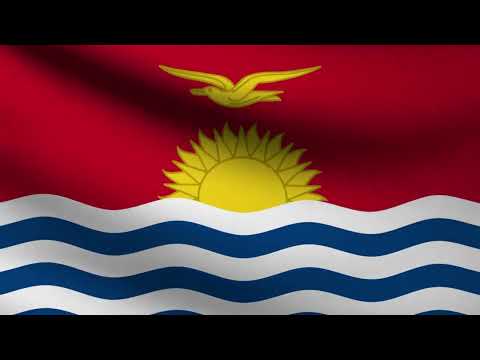 [10 Hours] Kiribati Flag Waving - Video & Audio - Waving Flags