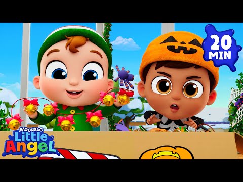 Merry Christmas and Halloween 🎄🎃 | Little Angel And Friends Kid Songs