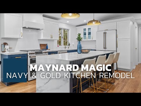 Revealing Project Maynard Magic: A Navy and Gold Open Concept Kitchen for Clients Nick & Essence!