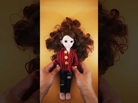 Cute Doll Girl BJD Doll Clothes Dress Up Handmade Remodeling Curly Hairs Bonecas Fashion Royalty Toy